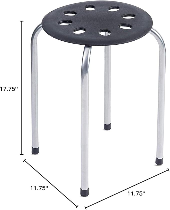 Fuerza Multipurpose Stool Chairs 16 Gauge Steel Stackable Classroom Seating (Pack of 5) - SchoolOutlet