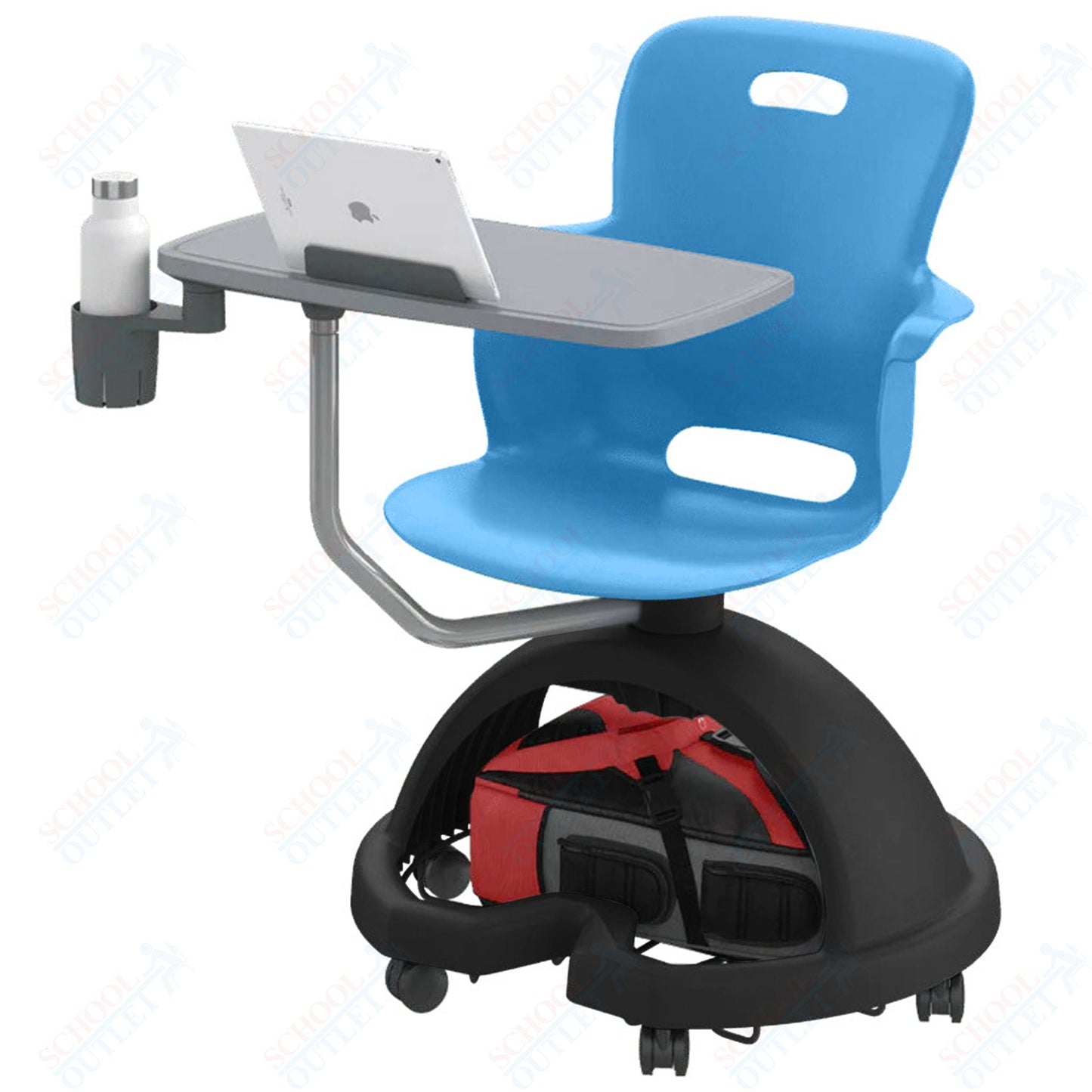 Haskell Education Ethos Series Mobile Chair with Work Surface, Storage Base, Tablet and Cup Holder 18"H (2ES1X4) - SchoolOutlet