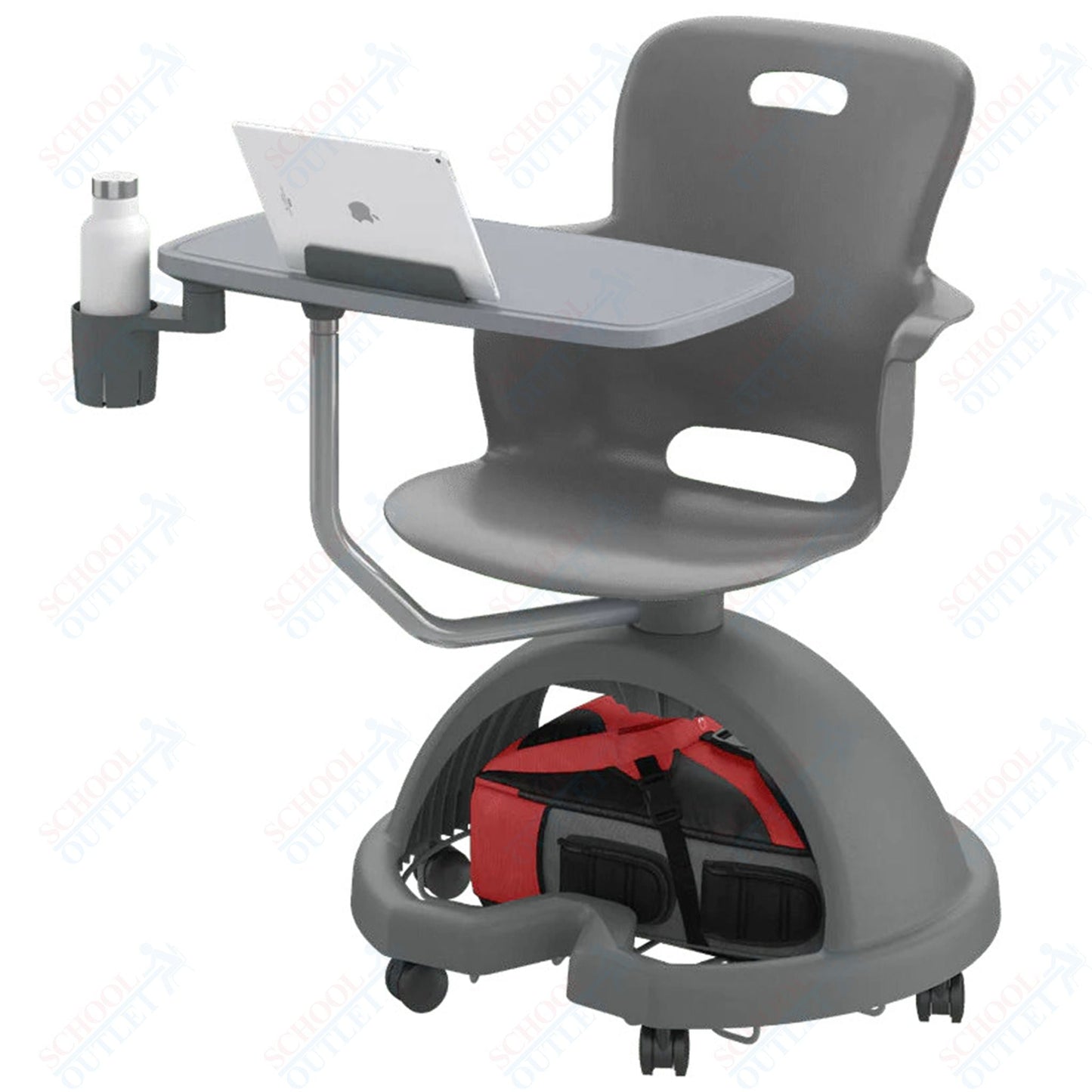 Haskell Education Ethos Series Mobile Chair with Work Surface, Storage Base, Tablet and Cup Holder 18"H (2ES1X4) - SchoolOutlet