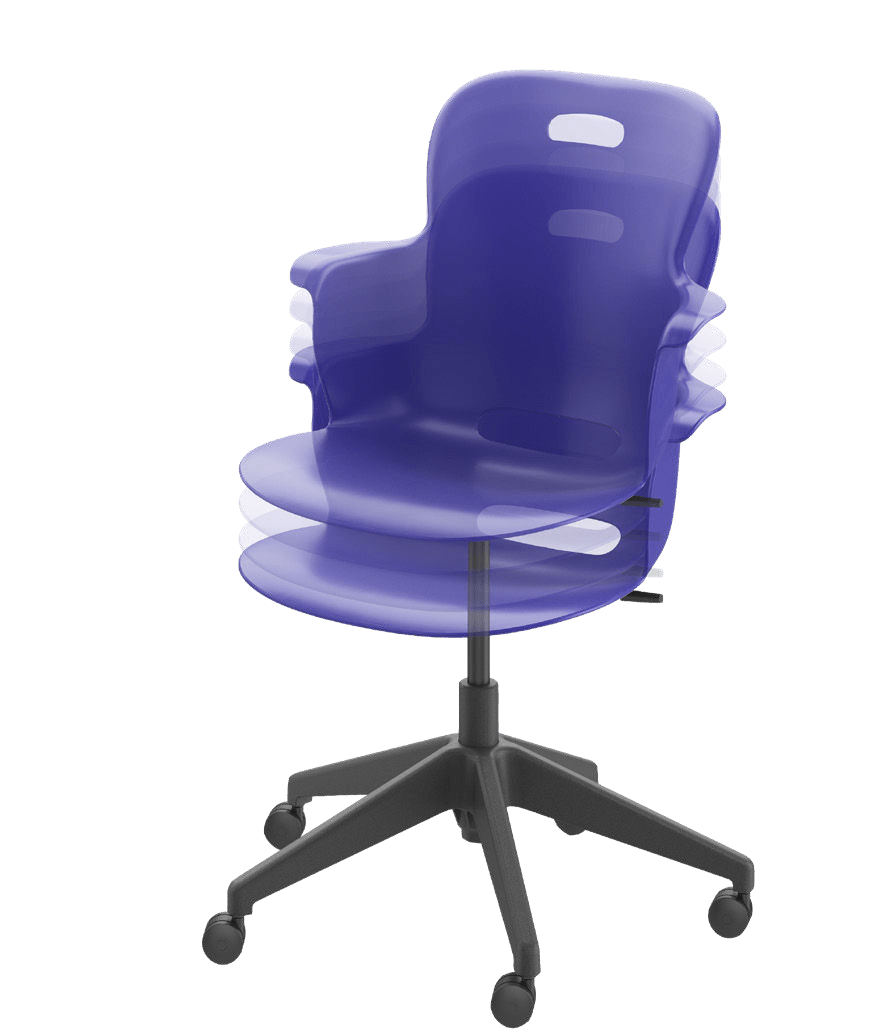 Haskell Education Ethos Series 16" - 21" Height Adjustable Mobile Chair with Five Star Base (2ES2CX) - SchoolOutlet