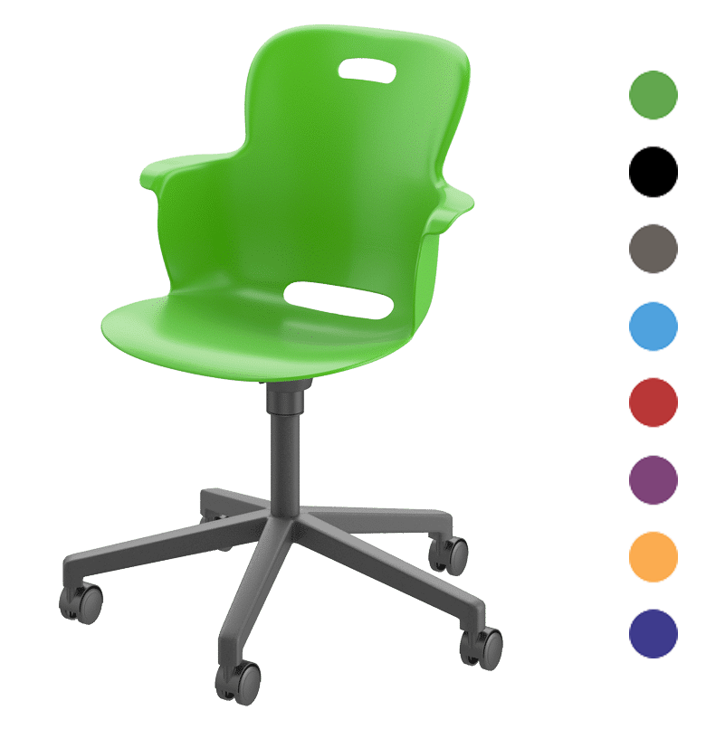 Haskell Education Ethos Series 16" - 21" Height Adjustable Mobile Chair with Five Star Base (2ES2CX) - SchoolOutlet