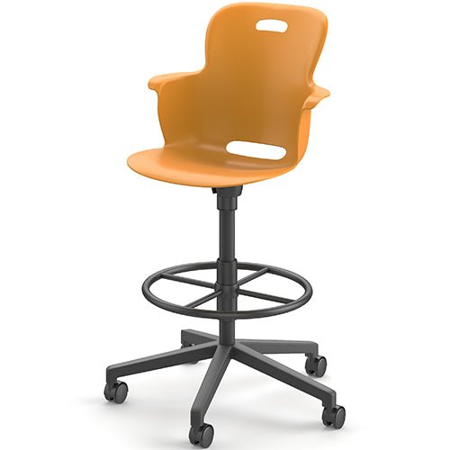 Haskell Education Ethos Series 23.5" - 30.5" Height Adjustable Mobile Stool with Five Star Base (2ES4GX) - SchoolOutlet