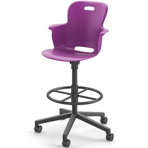 Haskell Education Ethos Series 23.5" - 30.5" Height Adjustable Mobile Stool with Five Star Base (2ES4GX) - SchoolOutlet