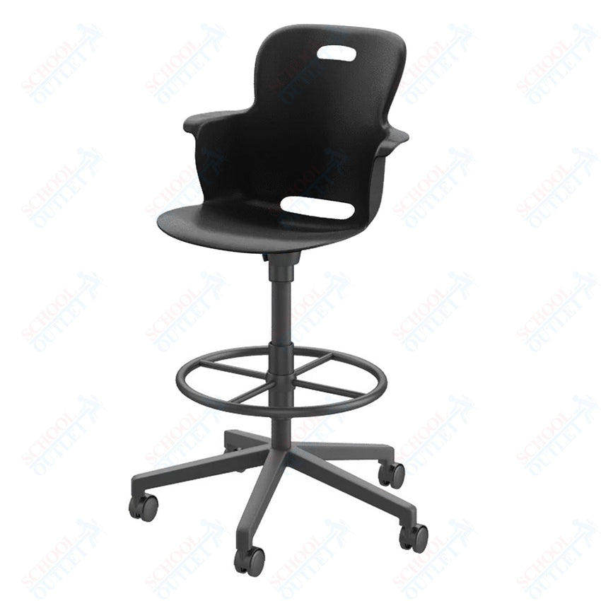 Haskell Education Ethos Series 23.5" - 30.5" Height Adjustable Mobile Stool with Five Star Base (2ES4GX) - SchoolOutlet