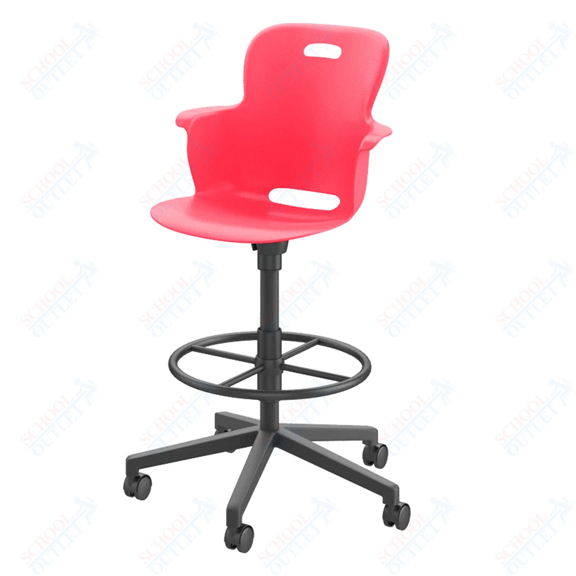 Haskell Education Ethos Series 23.5" - 30.5" Height Adjustable Mobile Stool with Five Star Base (2ES4GX) - SchoolOutlet