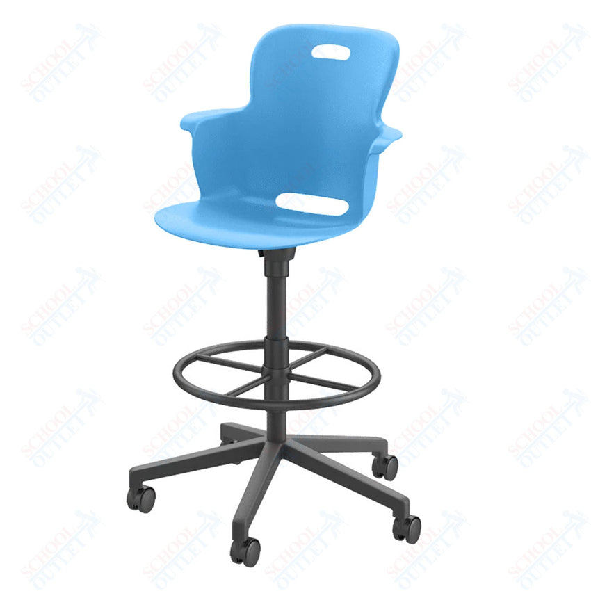 Haskell Education Ethos Series 23.5" - 30.5" Height Adjustable Mobile Stool with Five Star Base (2ES4GX) - SchoolOutlet