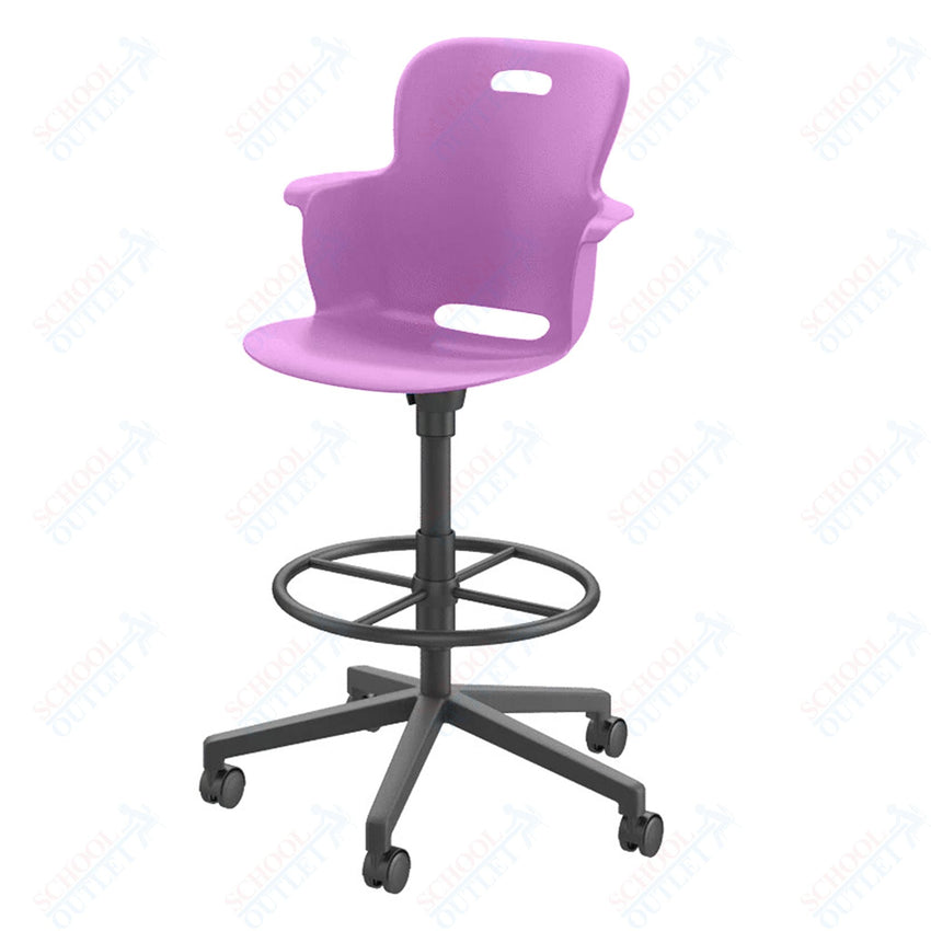 Haskell Education Ethos Series 23.5" - 30.5" Height Adjustable Mobile Stool with Five Star Base (2ES4GX) - SchoolOutlet