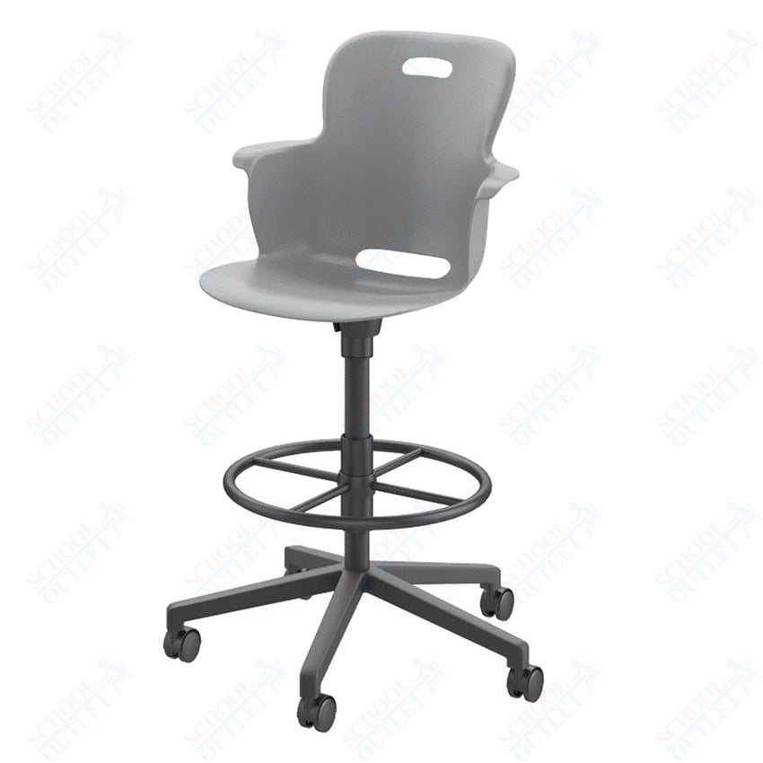 Haskell Education Ethos Series 23.5" - 30.5" Height Adjustable Mobile Stool with Five Star Base (2ES4GX) - SchoolOutlet