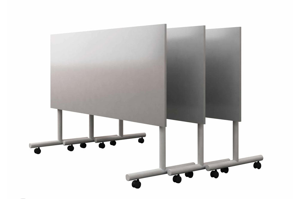 Haskell Education Assemble Series Rectangle Mobile Flip Table with Tubular Base, Easy Nesting - 60"W x 24"D x 29"H (ASHBONL.2460) - SchoolOutlet