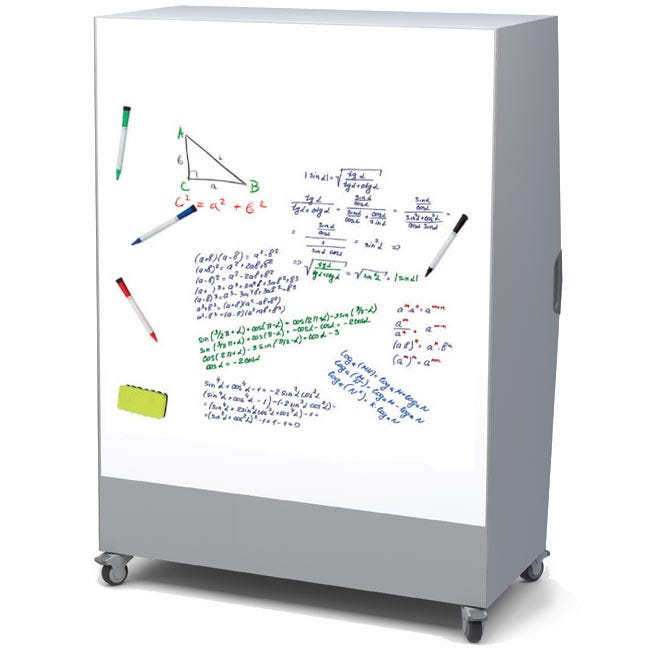 Haskell Education Explorer Series Think Nook, Fabric Seat, Back & Ceiling, Cubby Storage, Magnetic White Board Backing with Power Module - 47"W x 66"H x 26.5"D (THKNK01E) - SchoolOutlet