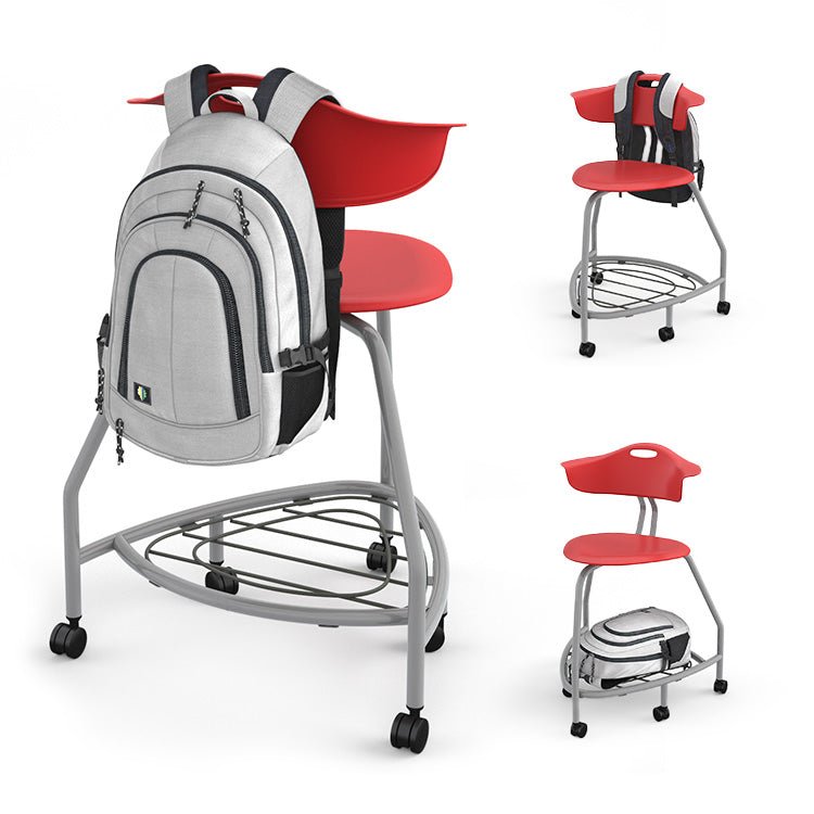 Haskell Education 360 Platinum frame Chair with Back & Bookbag Rack 30"H (TS4X1.30PL) - SchoolOutlet