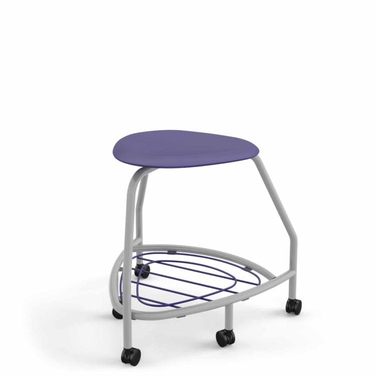 Haskell Education 360 Platinum frame Backless Chair with Bookbag Rack 24"H (TS5X1.24PL) - SchoolOutlet