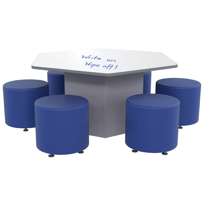 Marco Sonik Series Padded Base Hexagon Dry Erase Table 29" height (LF2653-G1-DB)
