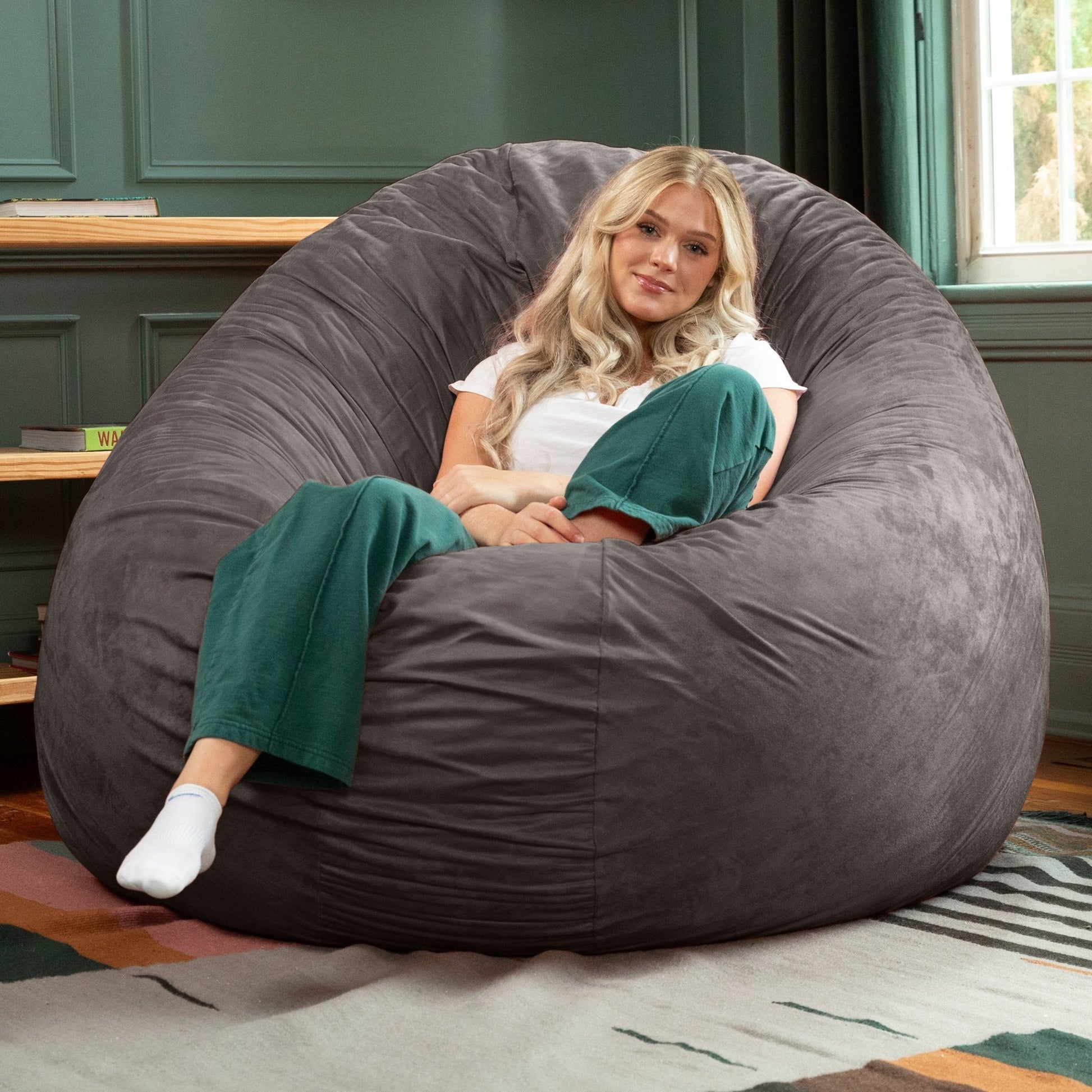 Jaxx 6 ft Cocoon - Large Bean Bag Chair for Adults (10887) - SchoolOutlet