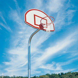 Jaypro Outdoor Basketball System Gooseneck (3-1/2" Pole with 36" Offset)- Alumunum Fan, Galvanized (455-FABT-SR)