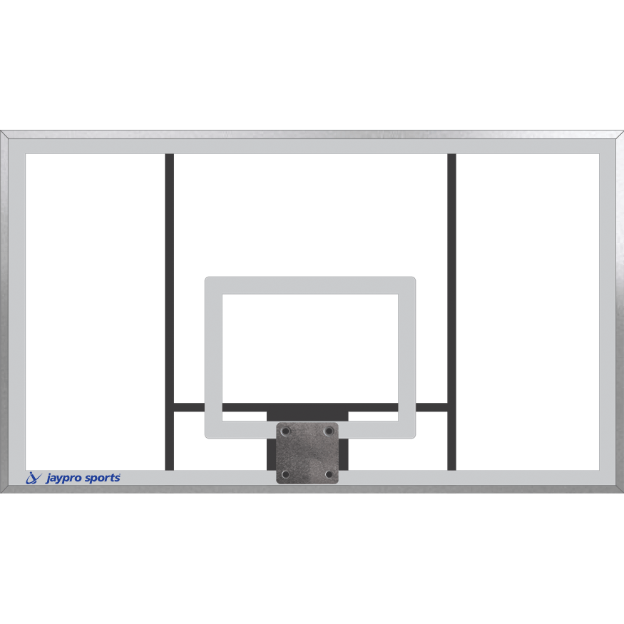 Jaypro Basketball System - Gooseneck (5 - 9/16" Pole with 6 ft. Offset) - 72" Acrylic Backboard (656 - AC - XX) - SchoolOutlet