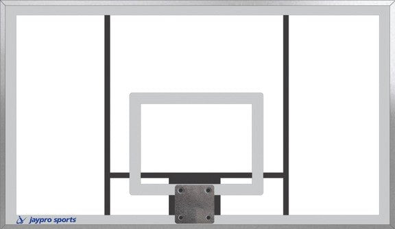 Jaypro Basketball System - Titan™ - Galvanized (6" x 6" Pole with 6' Offset) - 72" Acrylic Backboard (660 - AC - XX) - SchoolOutlet