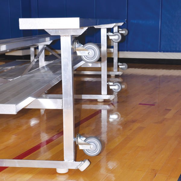 Jaypro Sports Bleacher - 2 Row - Tip & Roll, Single Foot Plank - 21' L ( BLCH - 221TRG) - SchoolOutlet