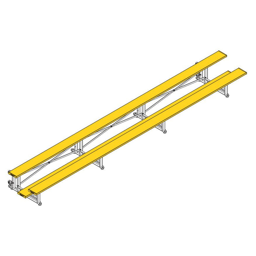 Jaypro Sports Bleacher - 2 Row - Tip & Roll, Single Foot Plank - 21' L, Powder Coated ( BLCH - 221TRGPC) - SchoolOutlet