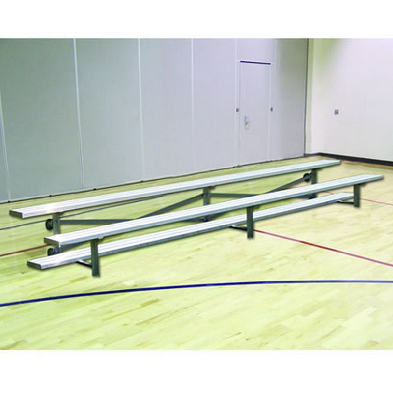 Jaypro Sports Bleacher - 2 Row - Tip & Roll, Single Foot Plank - 15' L (BLCH - 2TRG) - SchoolOutlet