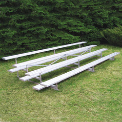 Jaypro Sports Bleacher - 3 Row - Single Foot Plank, All Aluminum Bleachers - 21' L (BLCH-321AL)