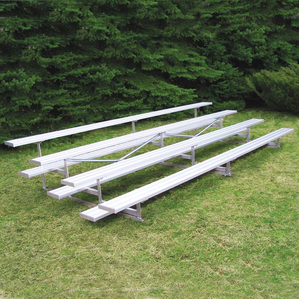 Jaypro Sports Bleacher - 3 Row - Single Foot Plank, All Aluminum Bleachers - 21' L (BLCH - 321AL) - SchoolOutlet