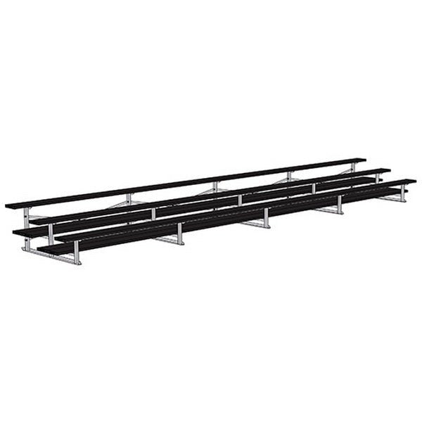 Jaypro Sports Bleacher - 3 Row - Single Foot Plank, All Aluminum Bleachers, Powder Coated - 21' L (BLCH - 321ALPC) - SchoolOutlet