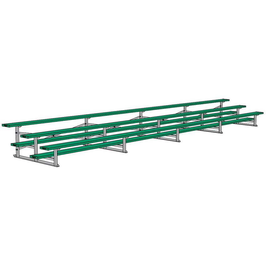 Jaypro Sports Bleacher - 3 Row - Single Foot Plank, All Aluminum Bleachers, Powder Coated - 27' L (BLCH - 327ALPC) - SchoolOutlet