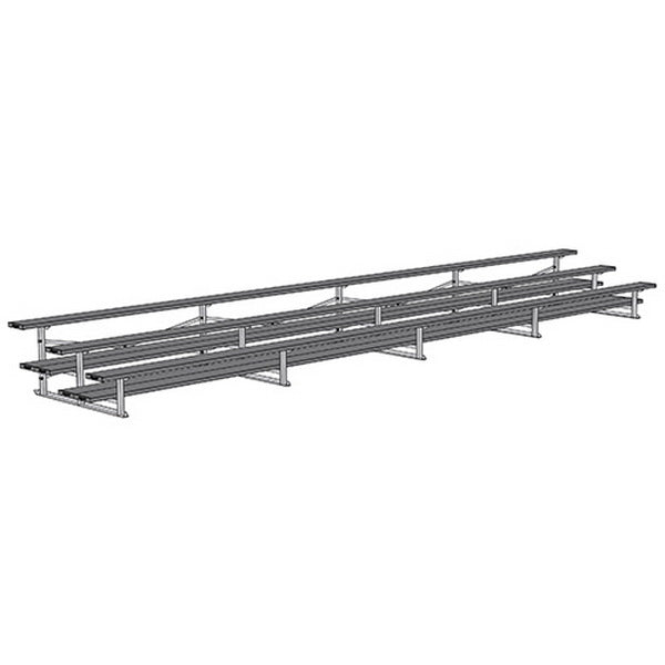 Jaypro Sports Bleacher - 3 Row - Single Foot Plank, All Aluminum Bleachers, Powder Coated - 27' L (BLCH - 327ALPC) - SchoolOutlet