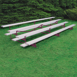 Jaypro Sports Bleacher - 4 Row - Single Foot Plank, All Aluminum Bleachers, Powder Coated - 21' L (BLCH-421ALPC)