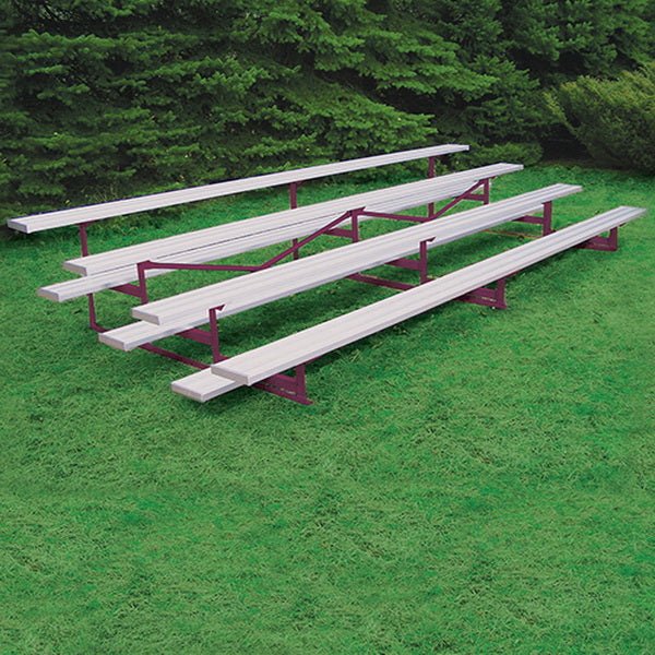 Jaypro Sports Bleacher - 4 Row - Single Foot Plank, All Aluminum Bleachers, Powder Coated - 21' L (BLCH - 421ALPC) - SchoolOutlet