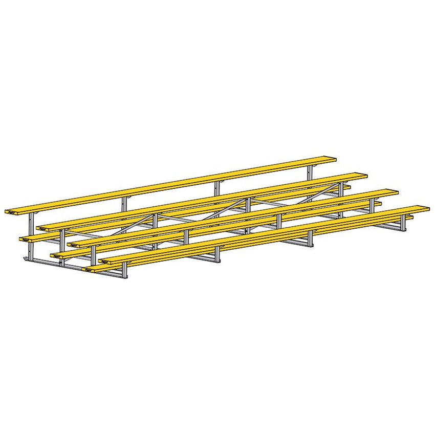 Jaypro Sports Bleacher - 4 Row - Single Foot Plank, All Aluminum Bleachers, Powder Coated - 21' L (BLCH - 421ALPC) - SchoolOutlet