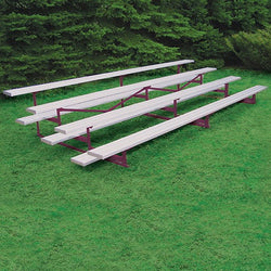 Jaypro Sports Bleacher - 4 Row - Single Foot Plank, Aluminum & Steel Bleachers, Powder Coated - 21' L (BLCH-421PC)