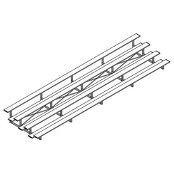 Jaypro Sports Bleacher - 4 Row - Single Foot Plank, All Aluminum Bleachers - 27' L (BLCH-427AL)