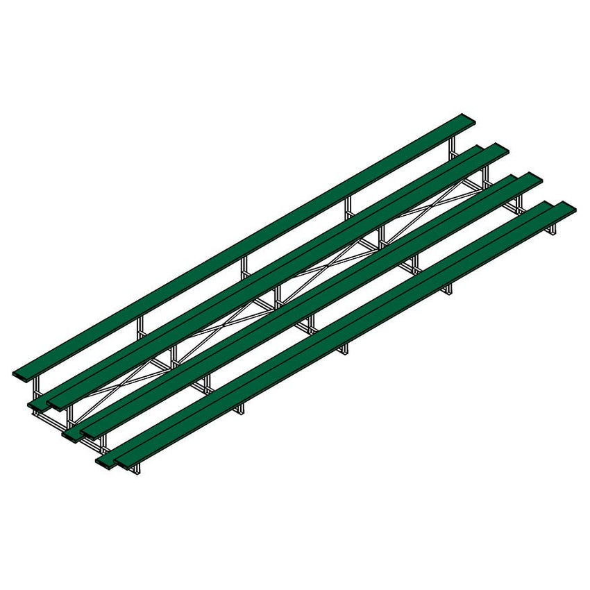 Jaypro Sports Bleacher - 4 Row - Single Foot Plank, All Aluminum Bleachers, Powder Coated - 27' L (BLCH - 427ALPC) - SchoolOutlet