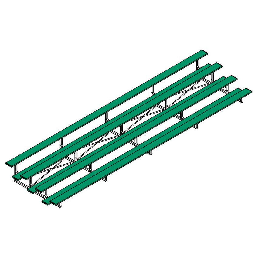 Jaypro Sports Bleacher - 4 Row - Single Foot Plank, All Aluminum Bleachers, Powder Coated - 27' L (BLCH - 427ALPC) - SchoolOutlet