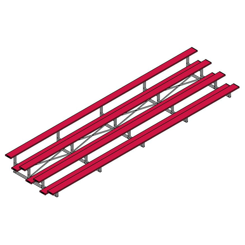 Jaypro Sports Bleacher - 4 Row - Single Foot Plank, All Aluminum Bleachers, Powder Coated - 27' L (BLCH - 427ALPC) - SchoolOutlet