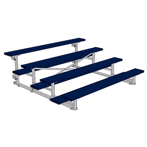 Jaypro Sports Bleacher - 4 Row - Tip & Roll, Single Foot Plank, Powder Coated - 7.5' L (BLCH - 475TRGPC) - SchoolOutlet