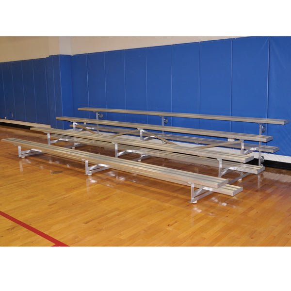 Jaypro Sports Bleacher - 4 Row - Tip & Roll, Single Foot Plank, Powder Coated - 7.5' L (BLCH - 475TRGPC) - SchoolOutlet