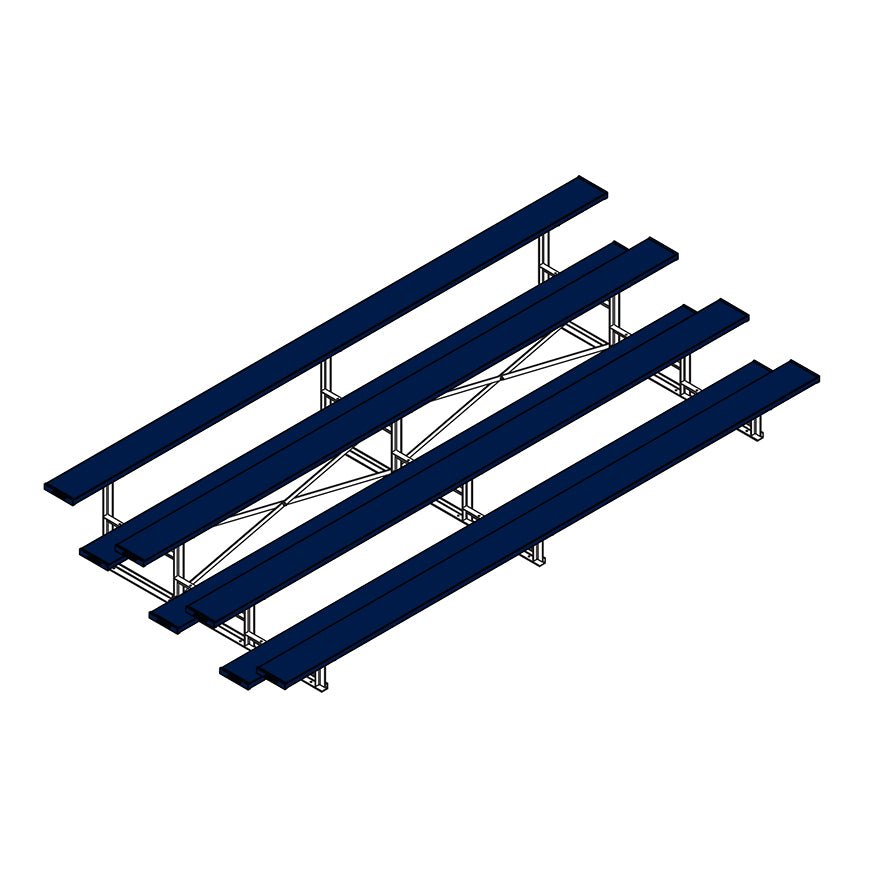 Jaypro Sports Bleacher - 4 Row - Single Foot Plank, Aluminum & Steel Bleachers, Powder Coated - 15' L (BLCH - 4PC) - SchoolOutlet