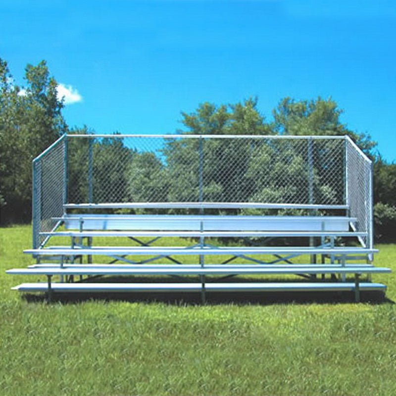 Jaypro Sports Bleacher - Aluminum Bleachers with Chain Link, Powder Coated - Five Rows - 21' L ( BLCH - 521CPC) - SchoolOutlet