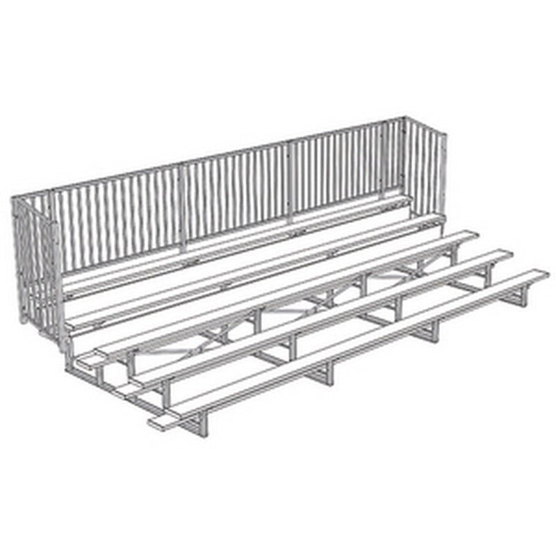 Jaypro Sports Bleacher - 5 Row - Single Foot Plank with Guard Rail - 21' L (BLCH - 521GR) - SchoolOutlet