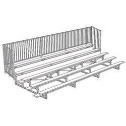 Jaypro Sports Bleacher - 5 Row - Single Foot Plank with Guard Rail - 21' L (BLCH-521GR)