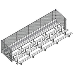 Jaypro Sports Bleacher - 5 Row - Single Foot Plank with Chain Link Rail - 27' L (BLCH-527C)