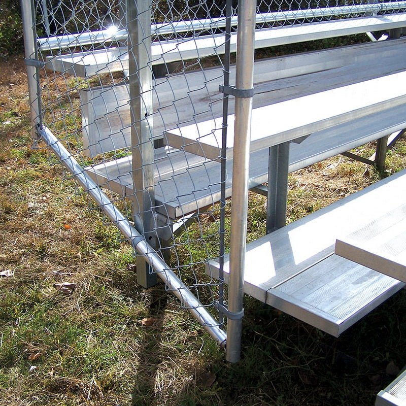 Jaypro Sports Bleacher - 5 Row - Single Foot Plank with Chain Link Rail, Powder Coated - 27' L (BLCH - 527CPC) - SchoolOutlet