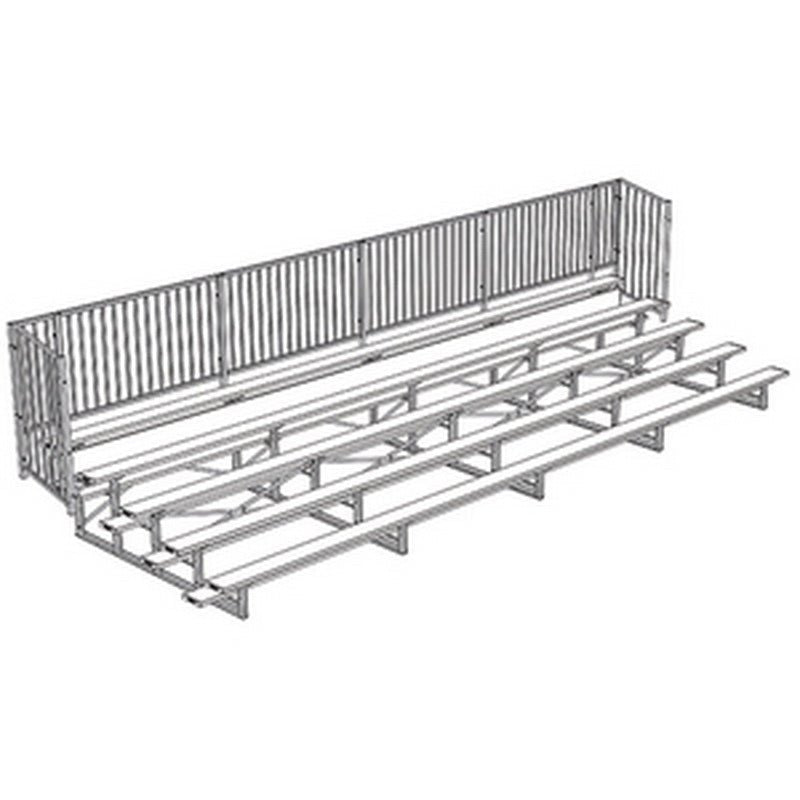 Jaypro Sports Bleacher - 5 Row - Single Foot Plank with Guard Rail - 27' L (BLCH - 527GR) - SchoolOutlet