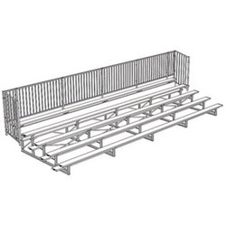 Jaypro Sports Bleacher  - 5 Row - Single Foot Plank with Guard Rail - 27' L (BLCH-527GR)