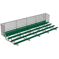 Jaypro Sports Bleacher  - 5 Row - Single Foot Plank with Guard Rail, Powder Coated- 27' L (BLCH-527GRPC)