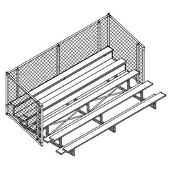 Jaypro Sports Bleacher  - 5 Row - Single Foot Plank with Chain Link Rail - 15' L (BLCH-5C)