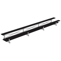 Jaypro Sports Bleacher  - 2 Row - Tip & Roll, Double Foot Plank, Powder Coated - 21' L (BLDP-221TRGPC)